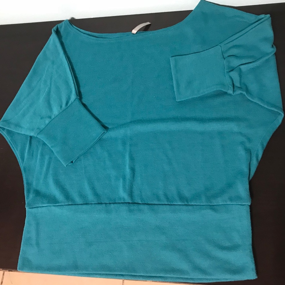 Teal Off The Shoulder Sweater